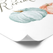 Modernes Kürbisgeschlecht offenbart Fall Willkomme Poster (Ecke)