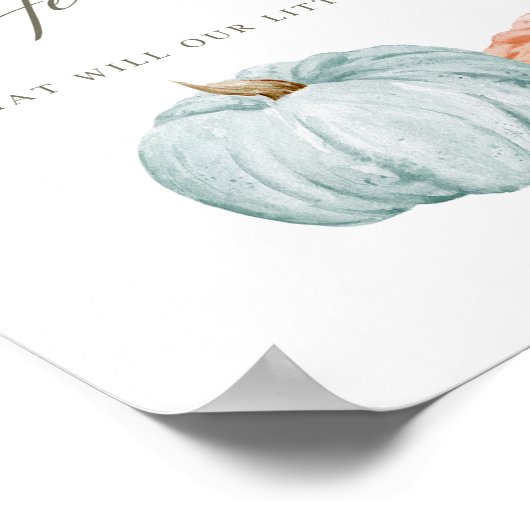 Modernes Kürbisgeschlecht offenbart Willkommenspop Poster (Ecke)