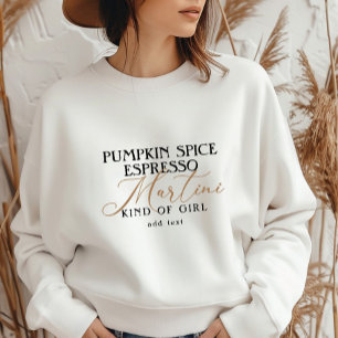 Modernes Kürbisgewürz Espresso Martini-Mädchen Sweatshirt