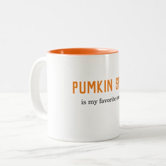 Modernes Kürbisgewürz ist mein Lieblingsjahresange Zweifarbige Tasse (Vorderseite Links)