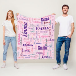 Modernes Kurzer Name Graffiti Pink Namensmuster  Fleecedecke