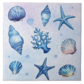 Modernes Küstenmeer - Muster Schönen Ozean Fliese (Vorderseite)