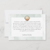 Modernes Küstenmeer Seashell Aqua Brautparty Dankeskarte (Rückseite)