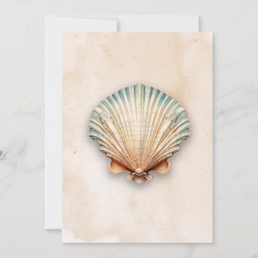 Modernes Küstenschiff Seashell Sand Bridal Brunch Einladung (Rückseite)