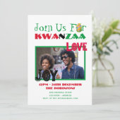 Modernes KWANZAA Foto Party laden zu 7 Kerzen ein Einladung (Stehend Vorderseite)