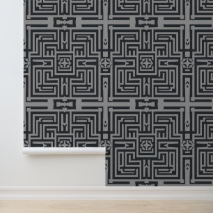 Modernes Labyrinth: Schlichte Geometrische Art Dec Tapete