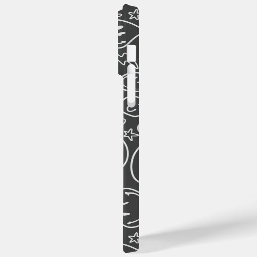 Modernes Lächeln Lächeln Muster dunkelgrau Case-Mate iPhone Hülle (Rückseite / Links)