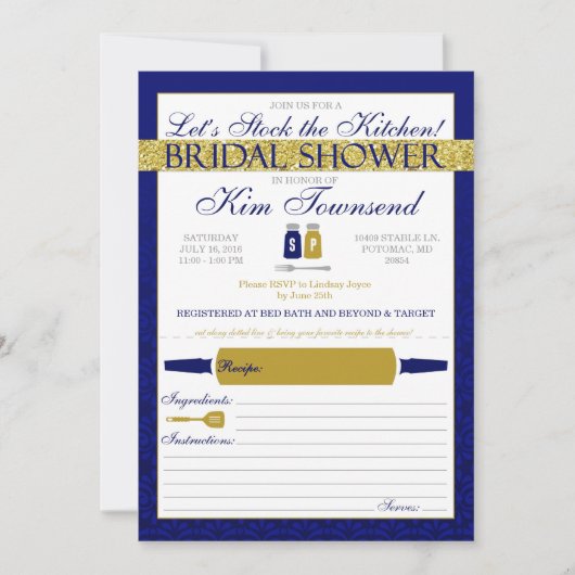 Modernes Lager - das Kitchen Brautparty lädt ein Einladung (Vorderseite)