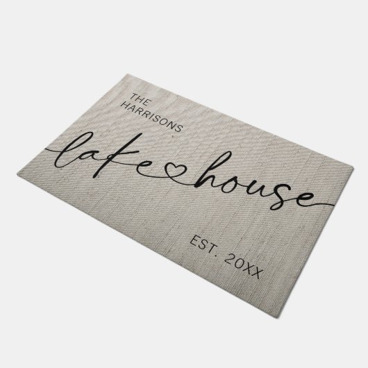 Modernes Lake House Doormat Fußmatte (Schrägansicht)