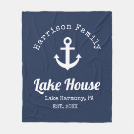 Modernes Lake House Familienname Fleece Blanket