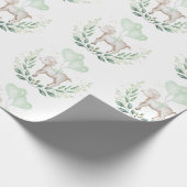Modernes Lamb Baby Sheep mit Balloon & Greenery Geschenkpapier (Ecke)