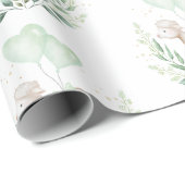 Modernes Lamb Baby Sheep mit Balloon & Greenery Geschenkpapier (Rolleneckpunkt)