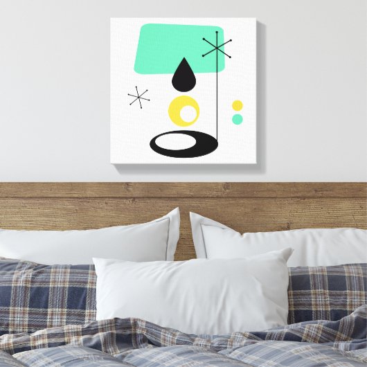 Modernes Lampendesign aus der Mitte des Jahrhunder Leinwanddruck (Insitu (Schlafzimmer))