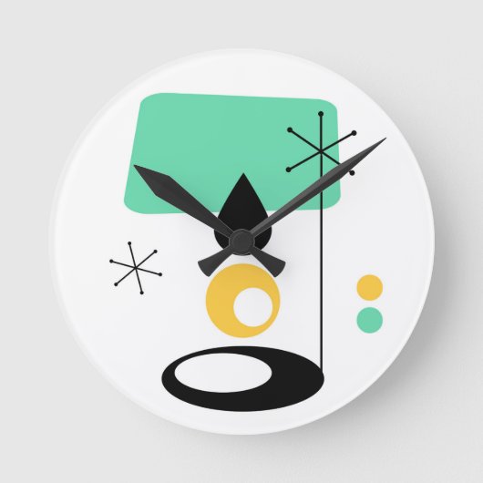 Modernes Lampendesign aus der Mitte des Jahrhunder Runde Wanduhr (Vorderseite)