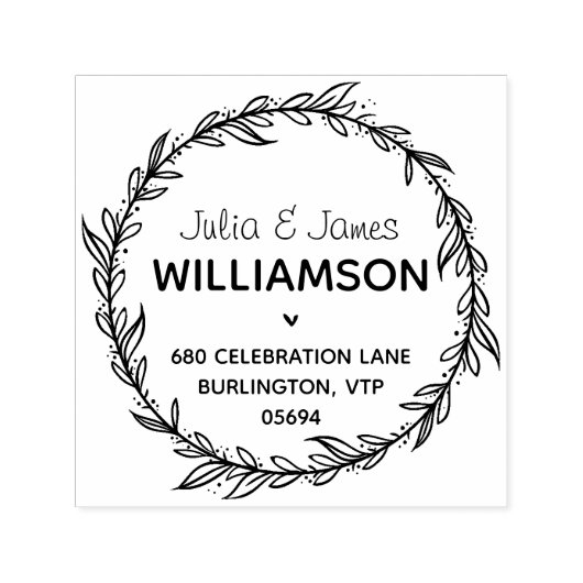 Modernes Land Address Foliath Permastempel (Design)