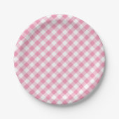 Modernes Land-Gingham-Karo-Muster Pappteller (Vorderseite)
