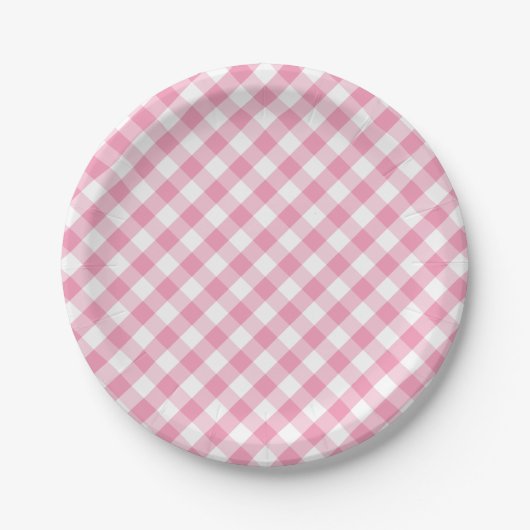 Modernes Land-Gingham-Karo-Muster Pappteller (Vorderseite)