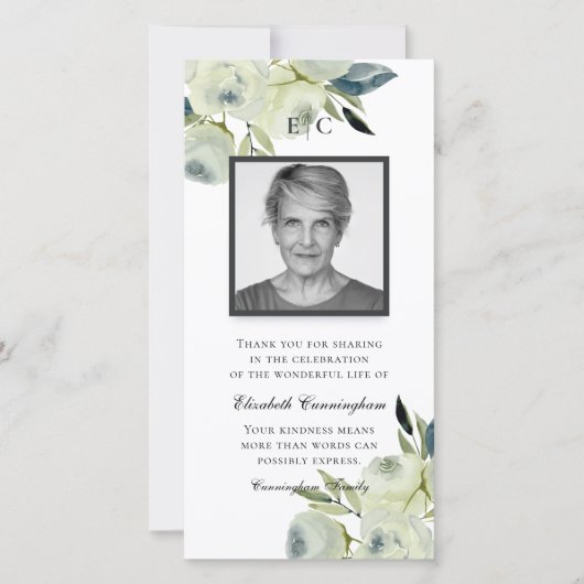 Modernes Land Rustikale Aquarellbilder Dankeskarte (Vorderseite)