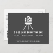 Modernes Land Surveyor QR Code Business Postkarte (Vorne/Hinten)