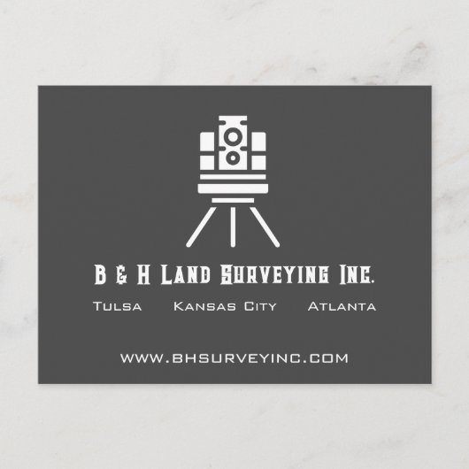 Modernes Land Surveyor QR Code Business Postkarte (Vorderseite)