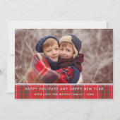 Modernes Land Weihnachten Kariert Rot Grün Foto (Vorderseite)