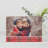 Modernes Land Weihnachten Kariert Rot Grün Foto (Stehend Vorderseite)