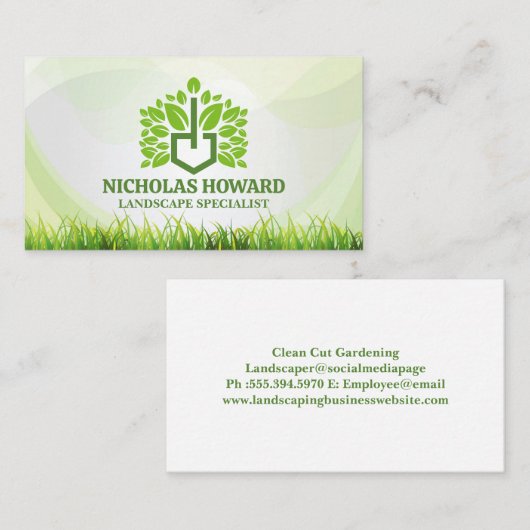Modernes Landschaftsbild | Gras Visitenkarte (Vorne/Hinten)