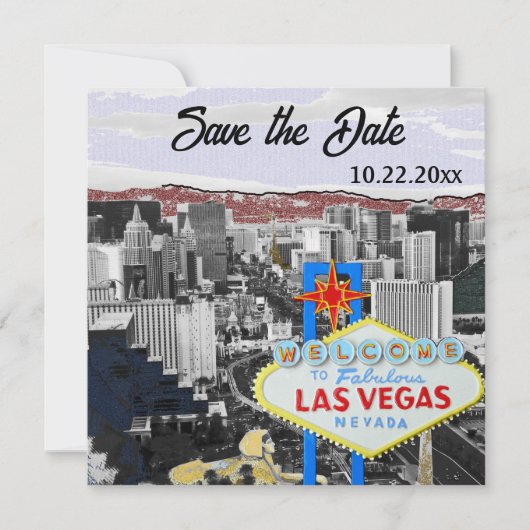 Modernes Las Vegas Save the Date (Vorderseite)