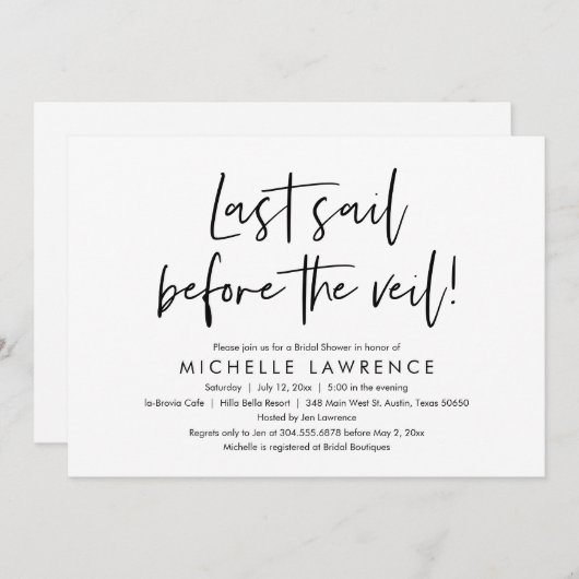 Modernes Lässige und Spaß, Brautparty Beach Party Einladung (Vorne/Hinten)