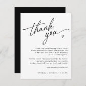 Modernes Lässiger Spaß beim Hochzeitshandziehen He Dankeskarte (Vorne/Hinten)