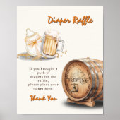 Modernes Lässiges Bier-Windeln-Zeichen Poster (Vorne)