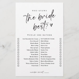 Modernes Lässiges Brautparty-Spiel würde sie eher