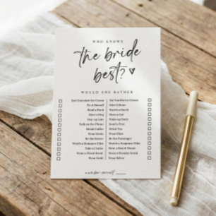 Modernes Lässiges Brautparty-Spiel würde sie eher Einladung