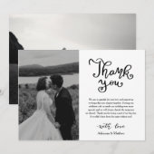 Modernes Lässiges Dankeschön an Script Wedding Fot Dankeskarte (Vorne/Hinten)