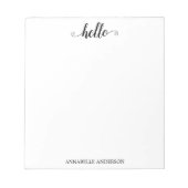 Modernes Lässiges, elegantes Script Black Gray Hal Notizblock (Vorderseite)
