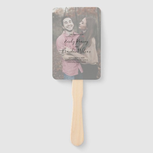 Modernes Lässiges Foto-Hochzeitsprogramm für Elega Fächer (Vorderseite)