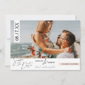 Modernes lässiges Foto mit rot-grünen Schriften Sa Save The Date (Vorderseite)