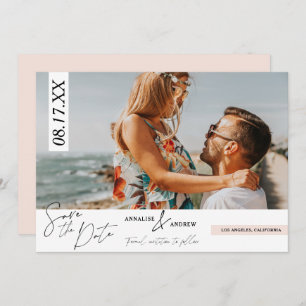 Modernes lässiges Foto mit rot-grünen Schriften Sa Save The Date
