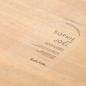 Modernes Lässiges Minimalistisches Schwarz auf Kla Acryleinladungen (Ablage )