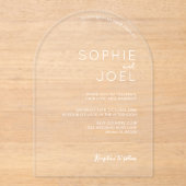 Modernes Lässiges Minimalistisches Weiß bei klarem Acryleinladungen (Vorderseite)