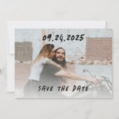 Modernes Lässiges Motorrad-Adventure Wedding-Foto Save The Date (Vorderseite)