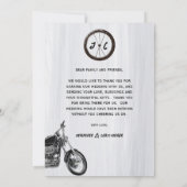 Modernes Lässiges Motorrad-Hochzeitthema Dankeskarte (Rückseite)