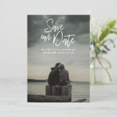 Modernes Lässiges Pinsel | FOTO SAVE THE DATE (Stehend Vorderseite)