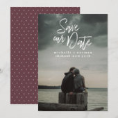 Modernes Lässiges Pinsel | FOTO SAVE THE DATE (Vorne/Hinten)