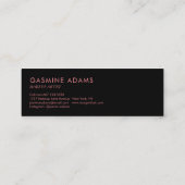 Modernes Lässiges Schwarz-Rosa-Script Mini Visitenkarte (Rückseite)