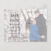 Modernes Lässiges Script-Foto-Hochzeit speichern S Ankündigungspostkarte (Rückseite)