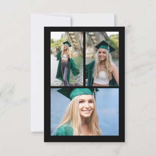 Modernes Lässiges Skript 4 Foto Abschluss Vielen D Dankeskarte (Rückseite)