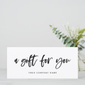 Modernes Lässiges Skript | Geschenkgutschein (Stehend Vorderseite)