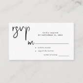 Modernes, lässiges Skript Hochzeit rsvp Begleitkarte (Vorderseite)
