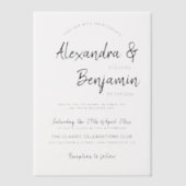 Modernes lässiges Skriptüberlagerungssystem Pergament Einladungen (Vorderseite)